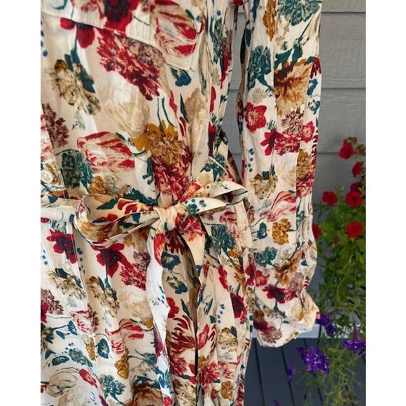 Lucky Brand Chelsea Button-Up Fall Floral Long-Sleeve Dress Size XS - Picture 6 of 7